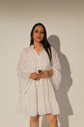 Whispering White Cotton Mini Dress
