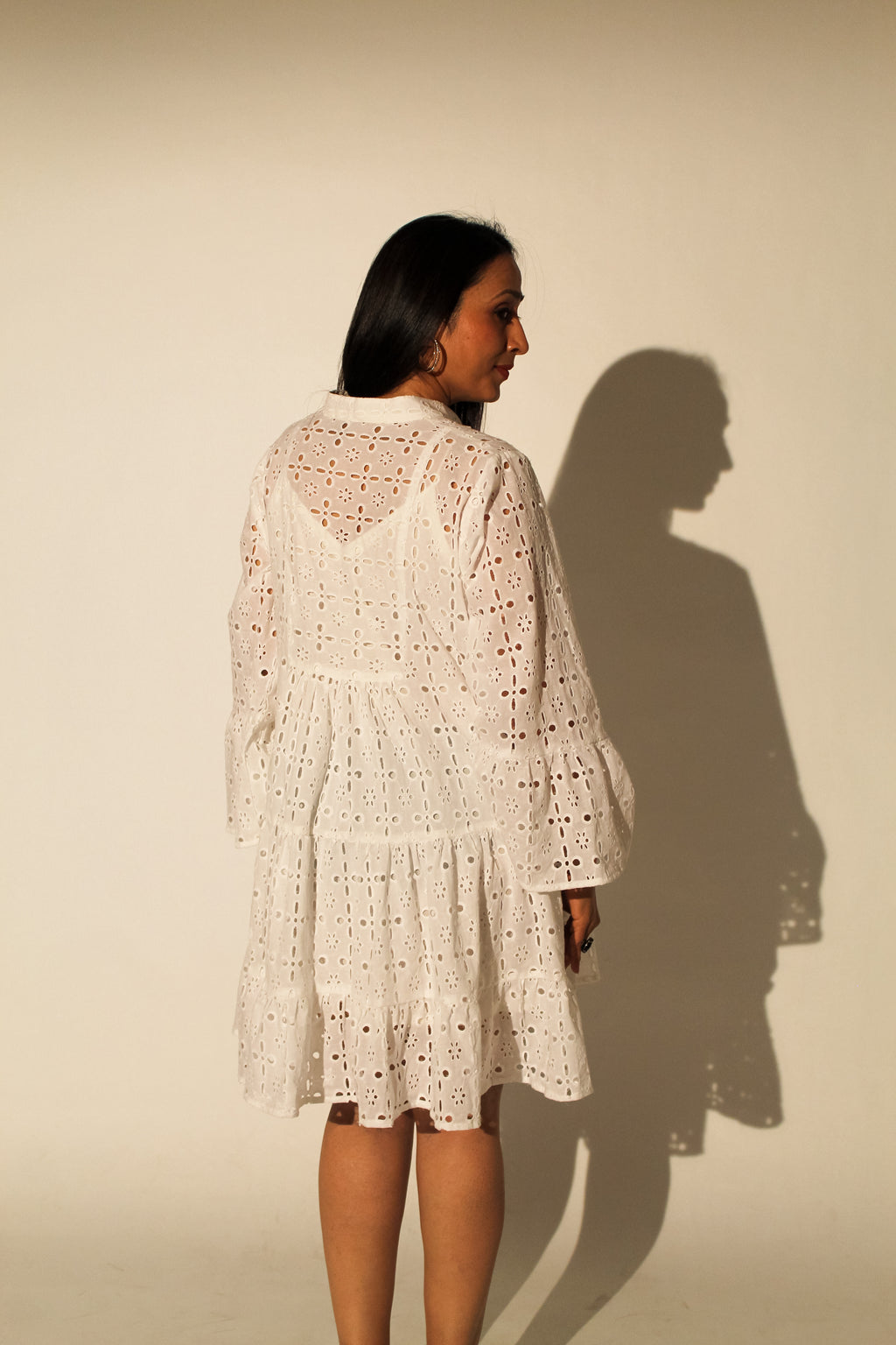 Whispering White Cotton Mini Dress