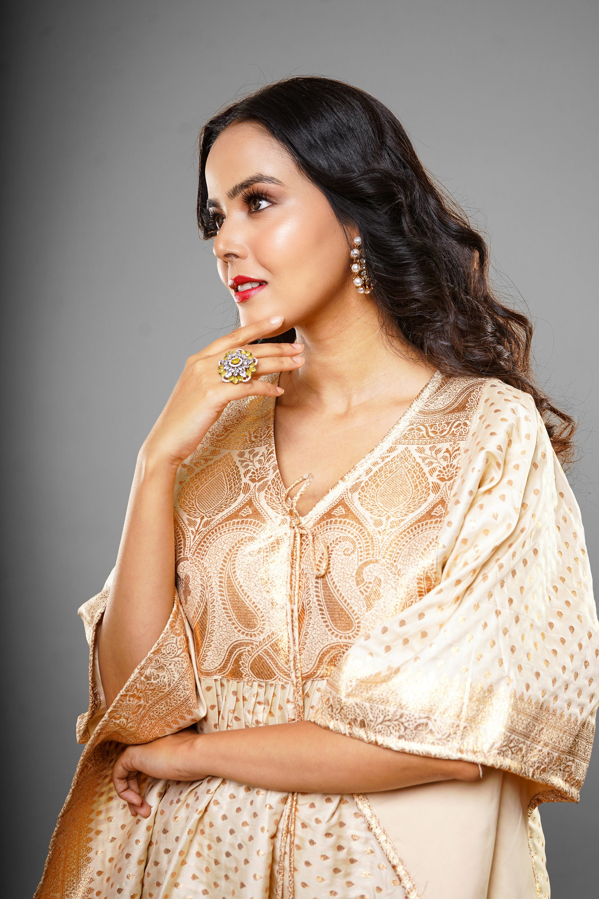 Off White Kaftan Dress
