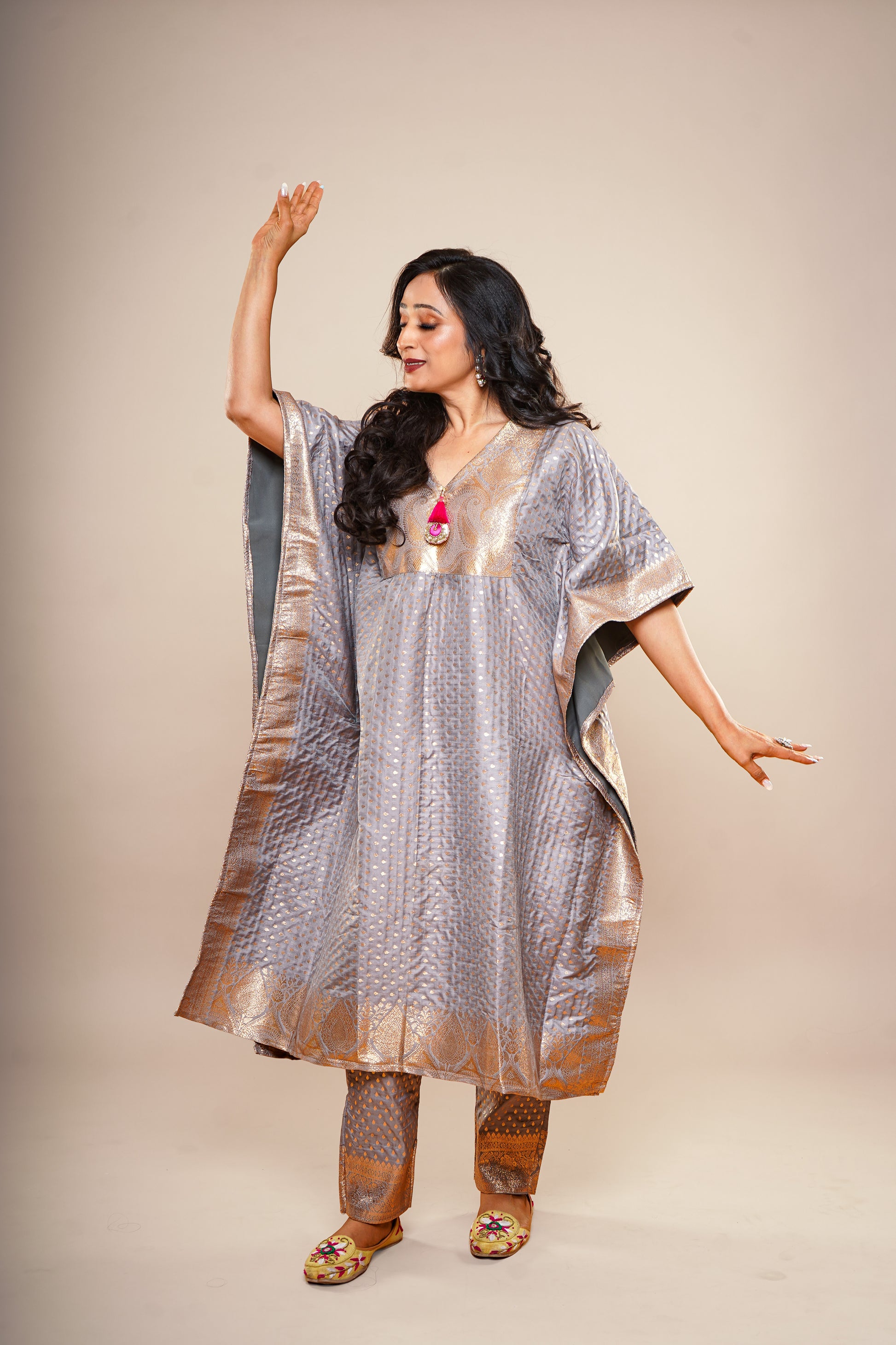 Grey Kaftan Dress