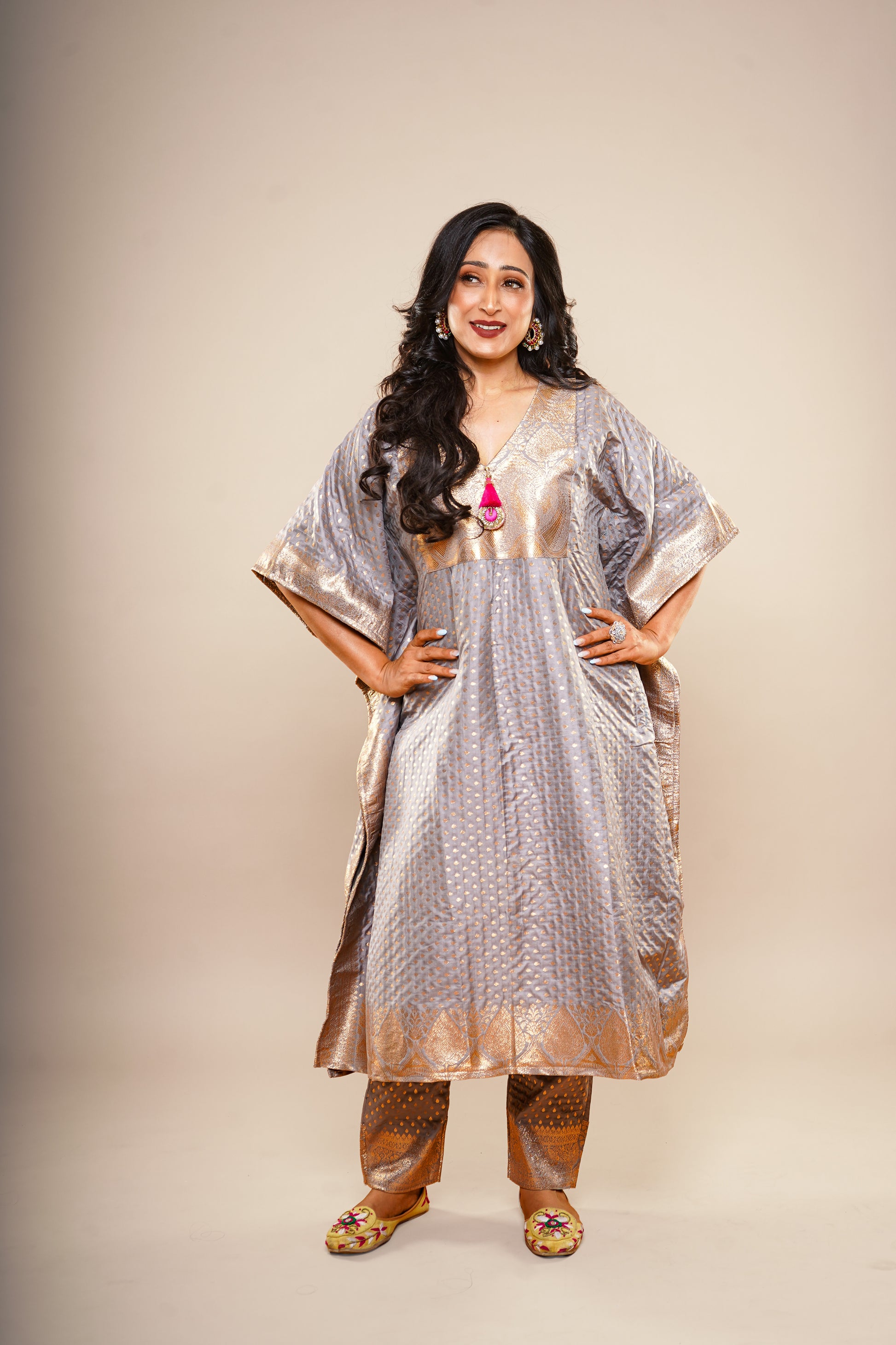 Grey Kaftan Dress