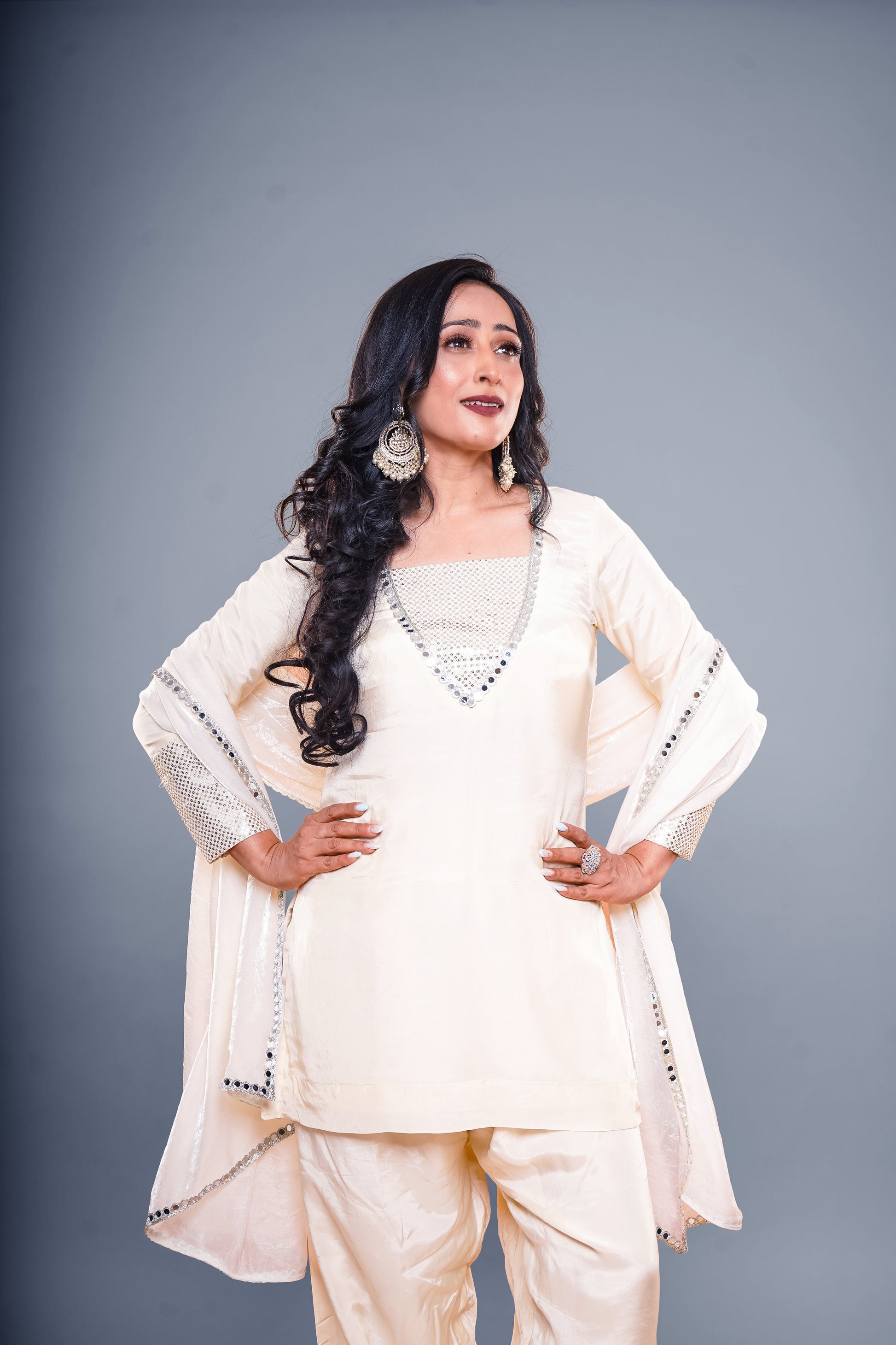 Off White Farshi Salwar Suit