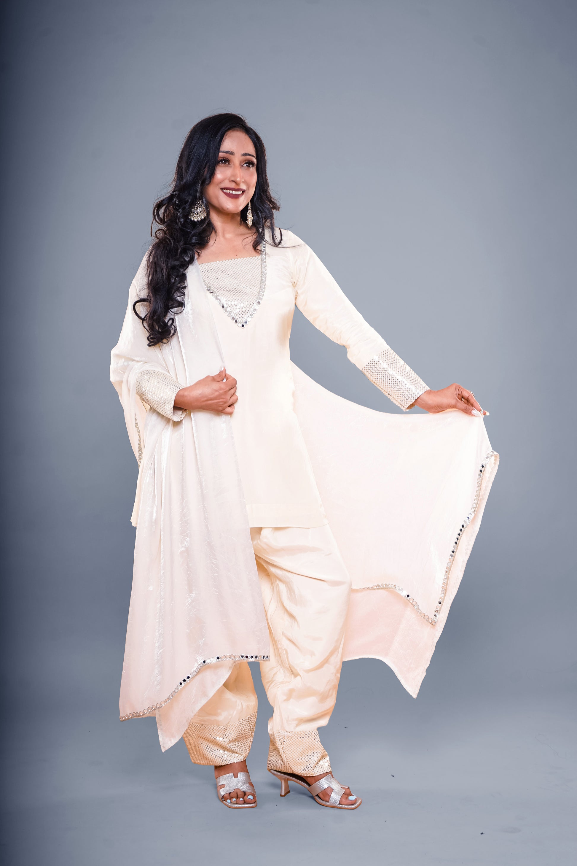 Off White Farshi Salwar Suit