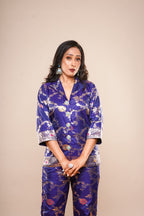 Royal Blue Brocade Co-Ord set