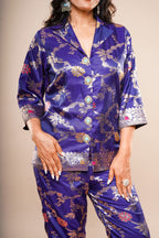 Royal Blue Brocade Co-Ord set
