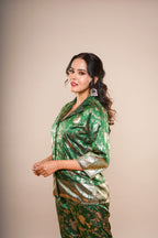 Dark Green Brocade Co-Ord Set