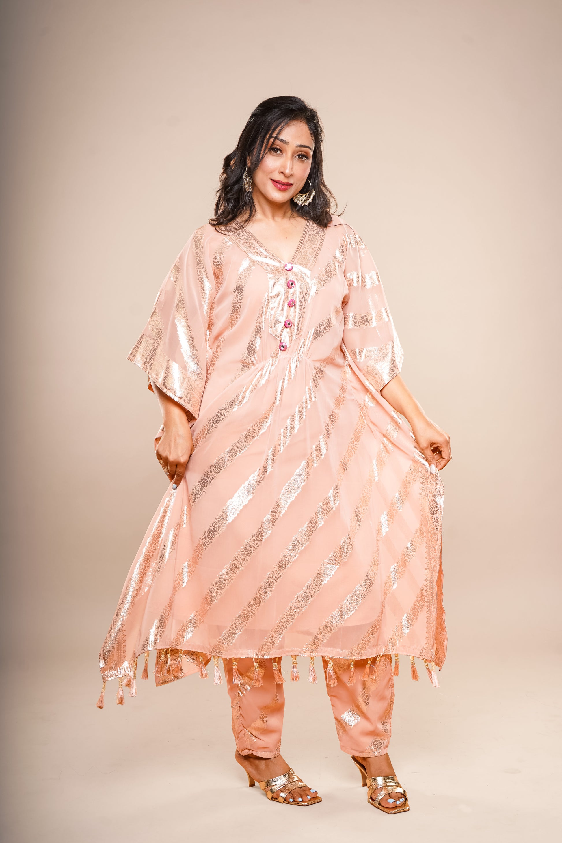 Peach Kaftan Dress