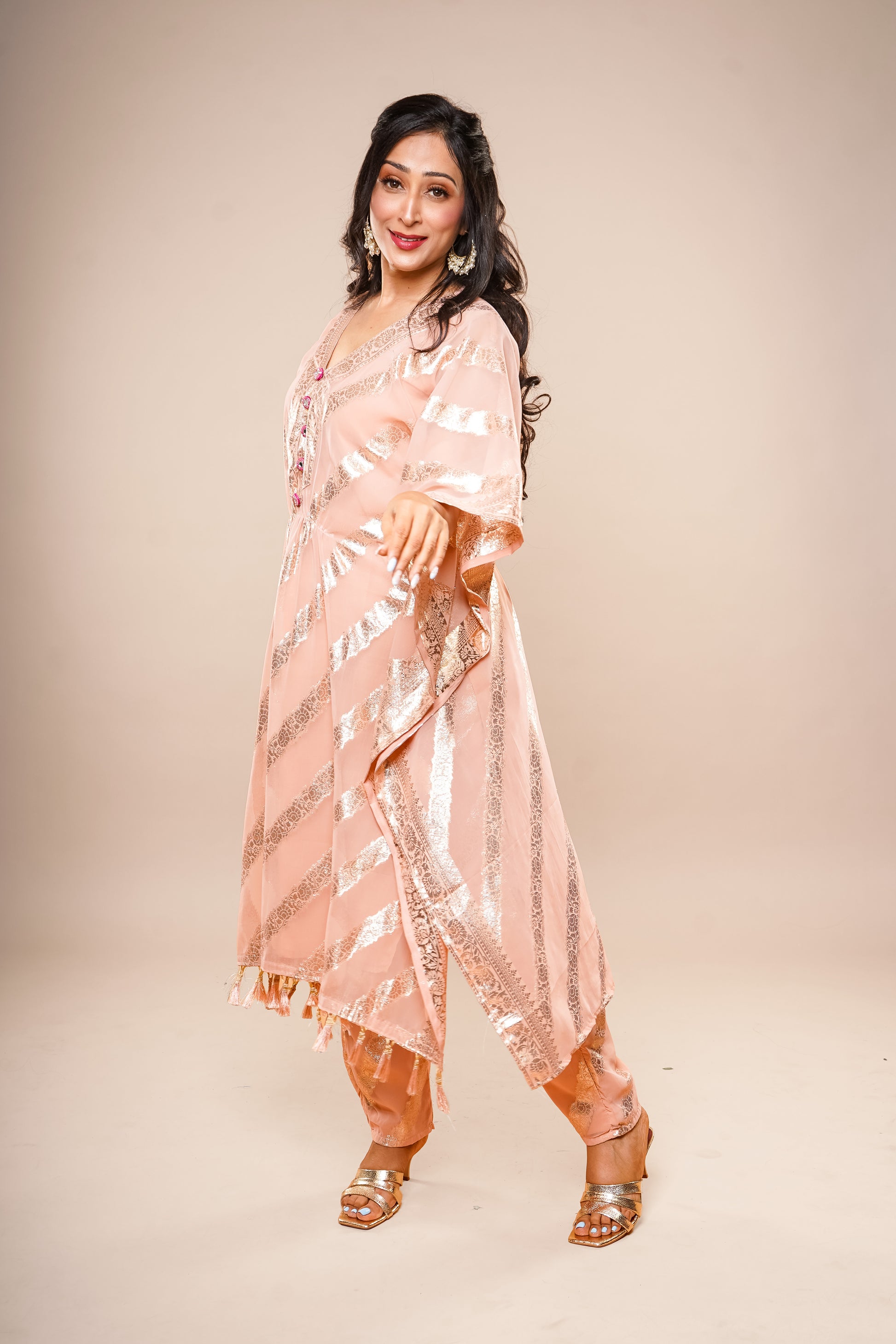 Peach Kaftan Dress