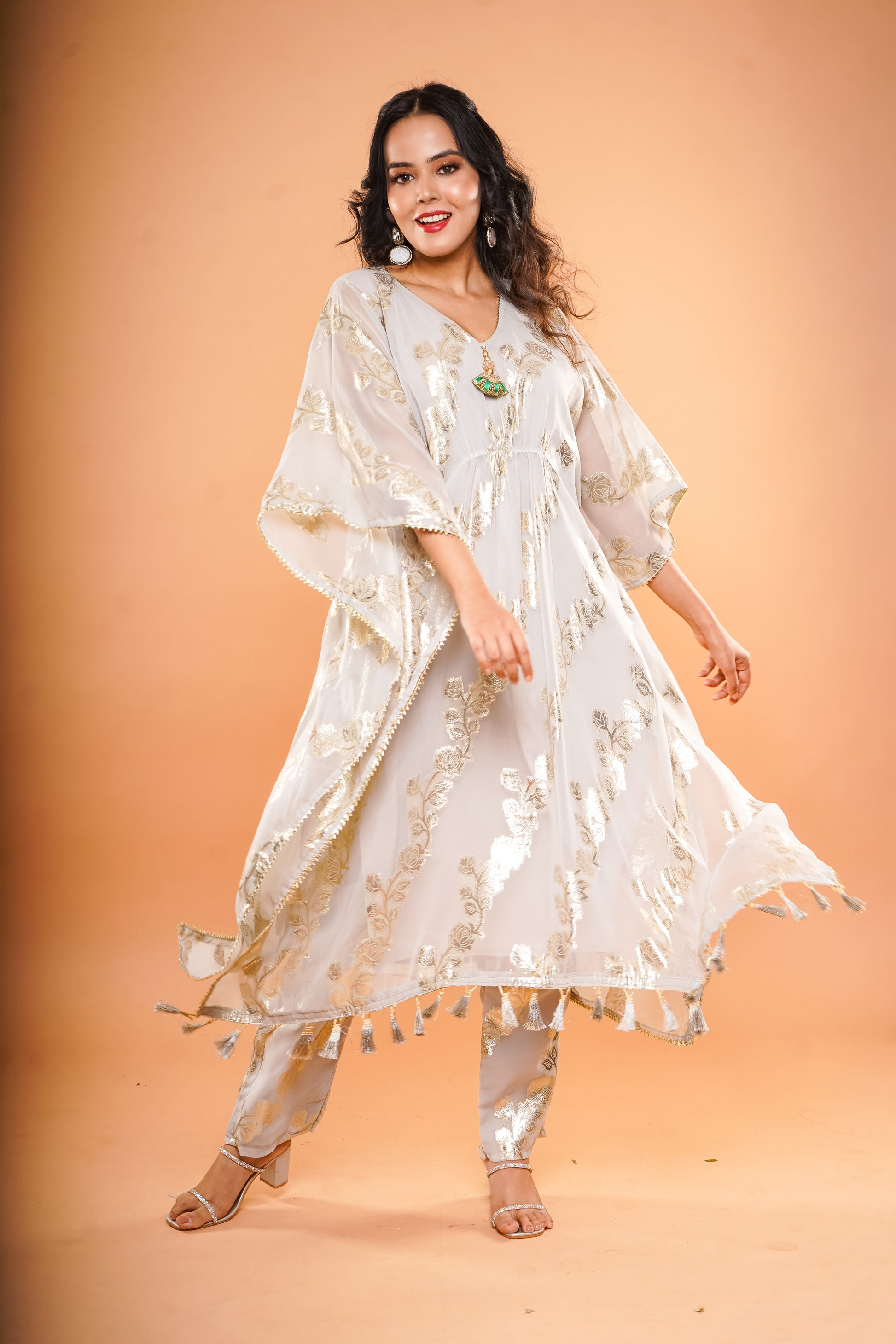 Light Grey Kaftan Dress
