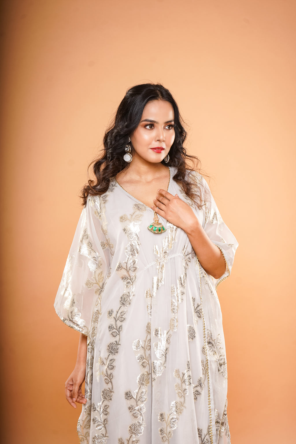 Light Grey Kaftan Dress
