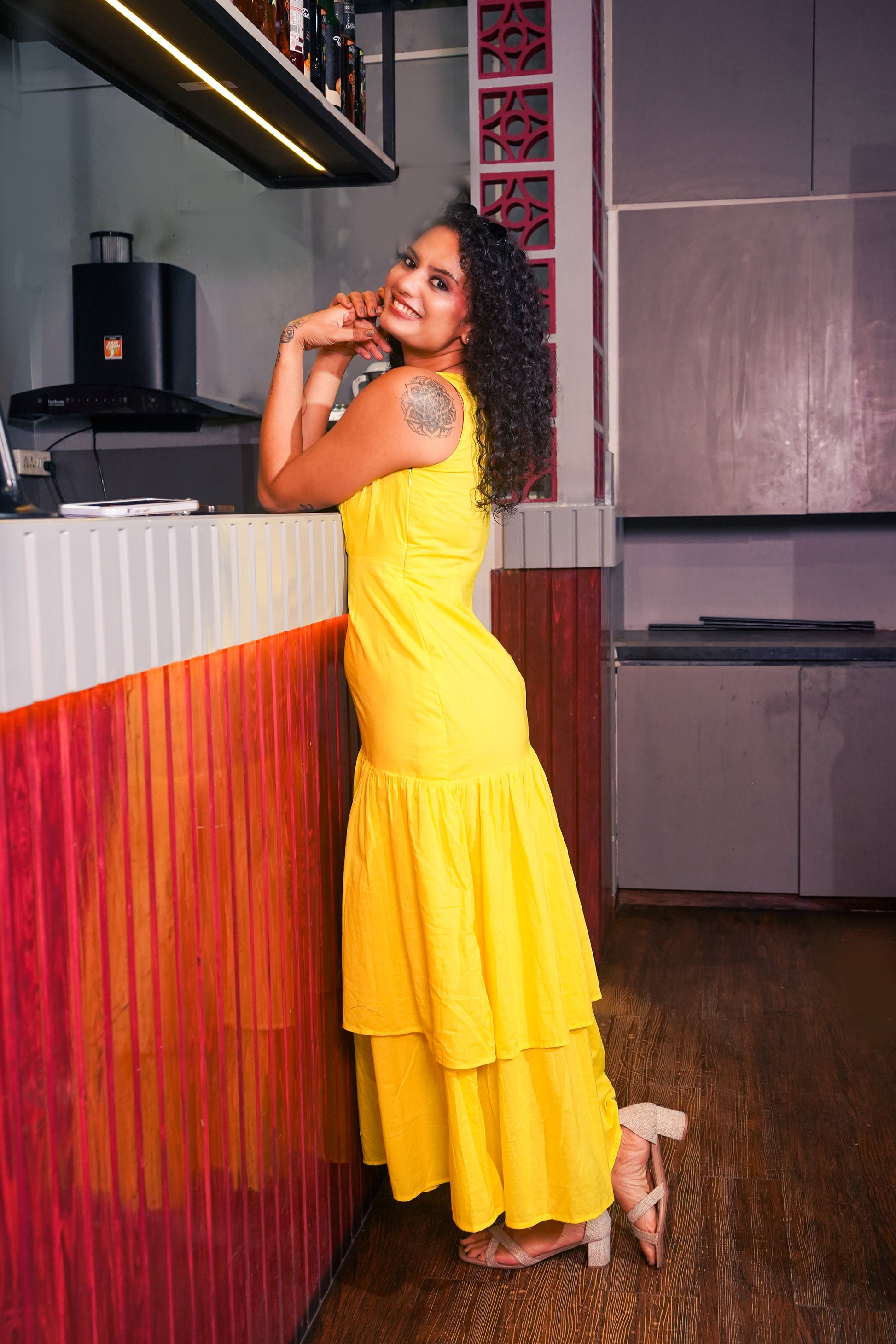 Yellow Long Cotton Dress