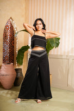 Black Cotton Spaghetti & Divider Skirt