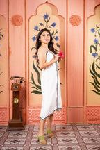 White A-line cotton dress