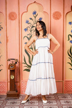 White Cotton Layer Dress