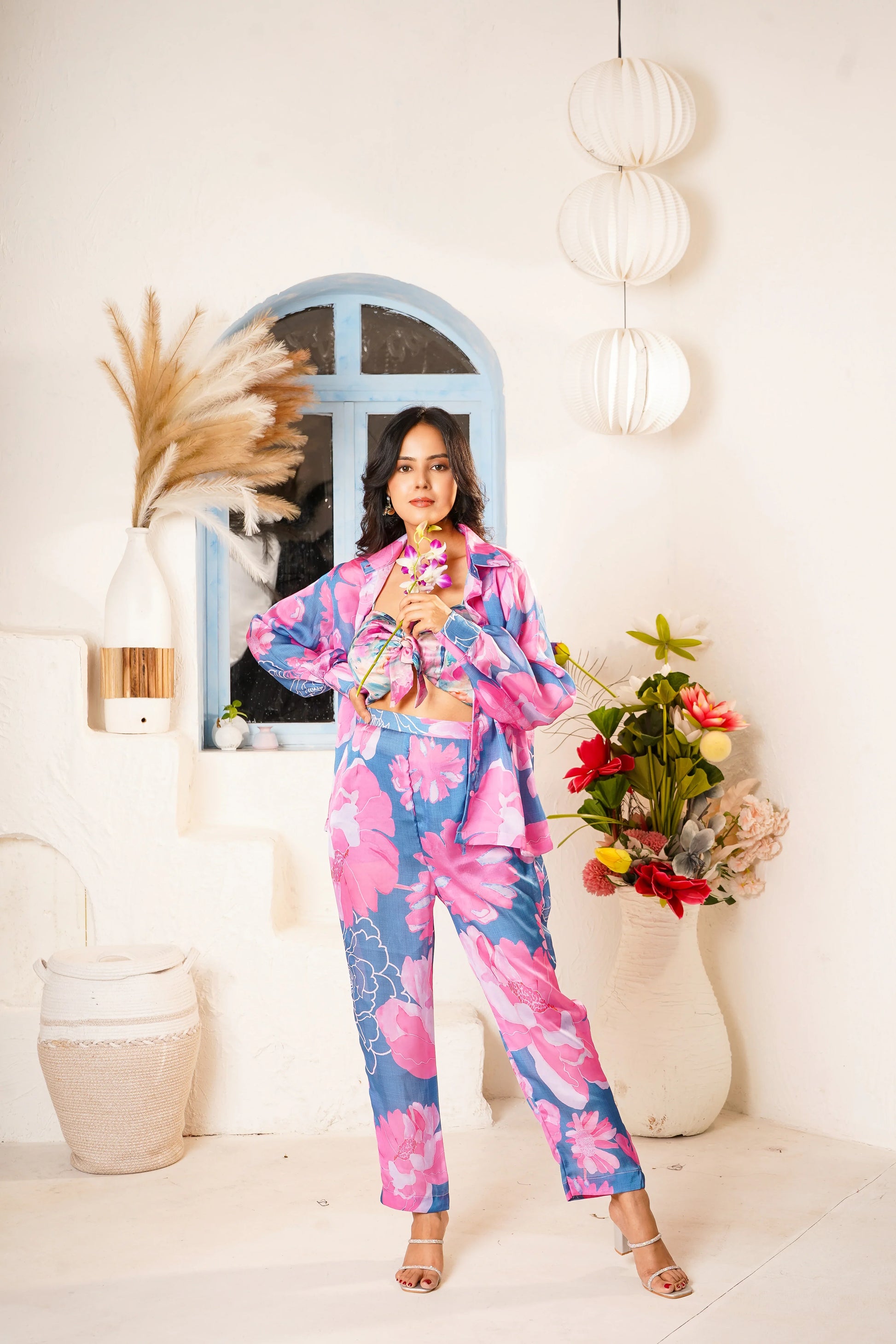 Purple Printed Floral Co-ord Set