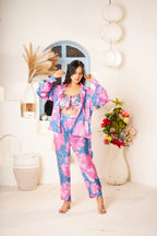 Purple Printed Floral Co-ord Set