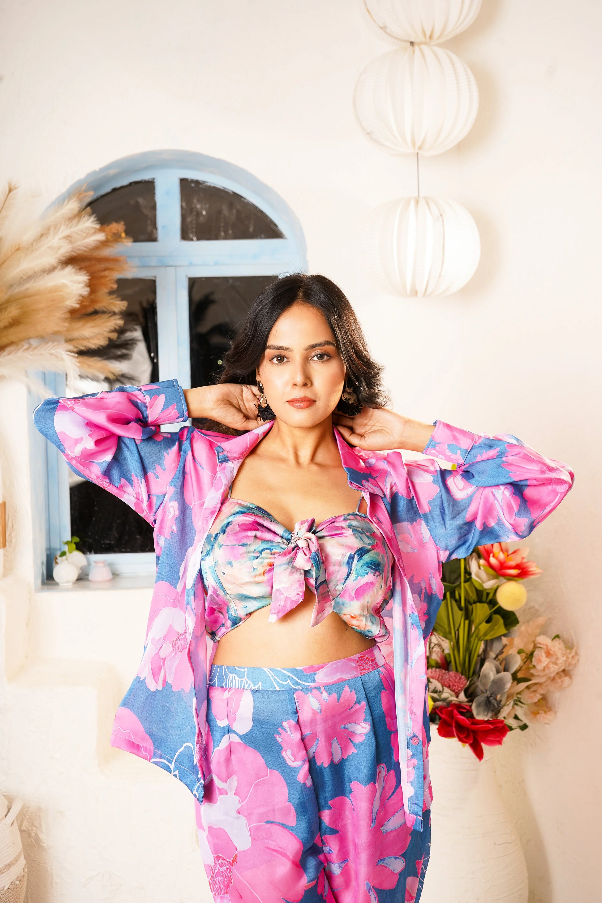Purple Printed Floral Co-ord Set