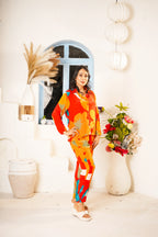 Red Printed Floral Co-Ord Set