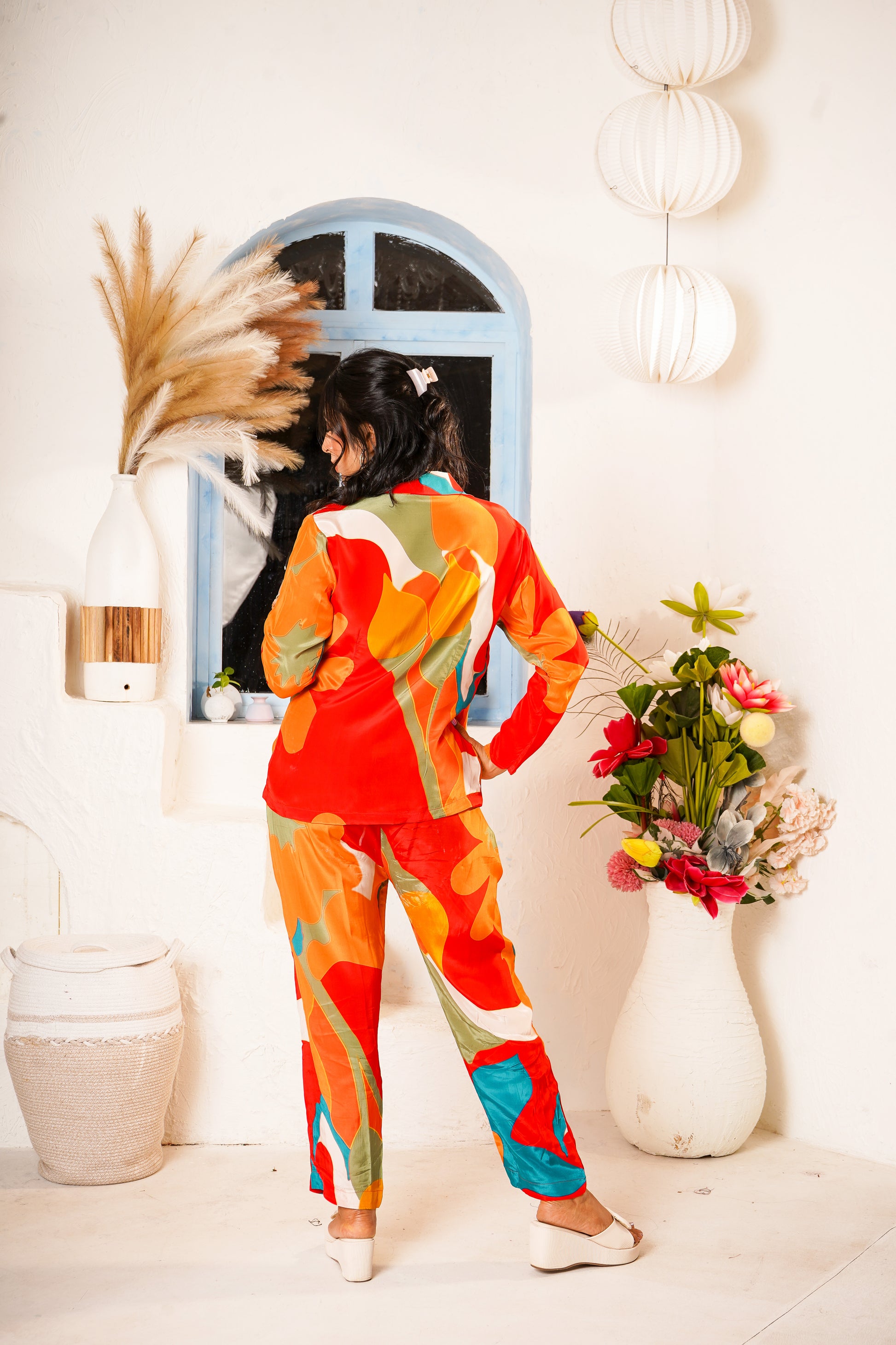 Red Printed Floral Co-Ord Set