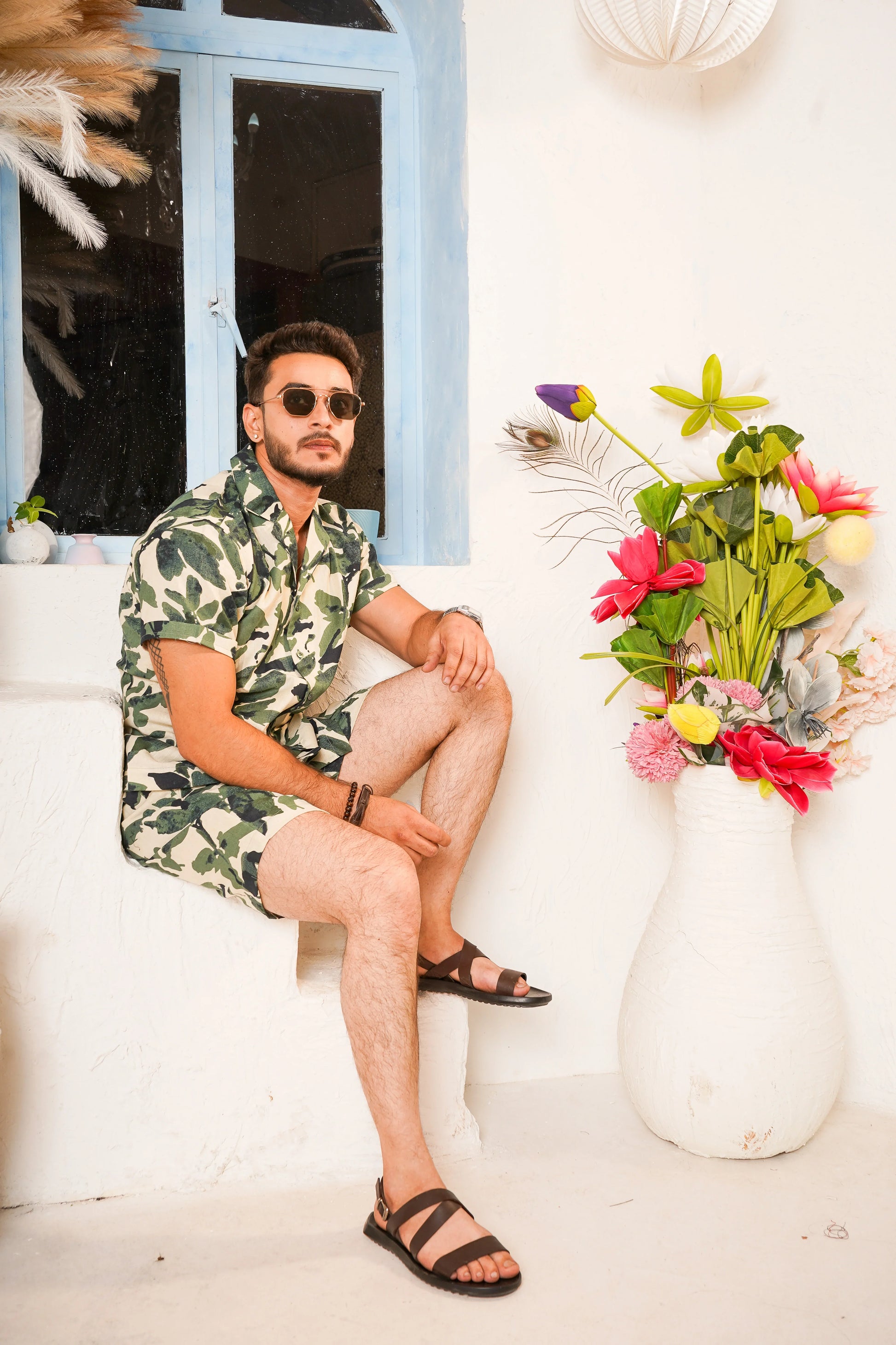 Men's Green printed Co-Ord set