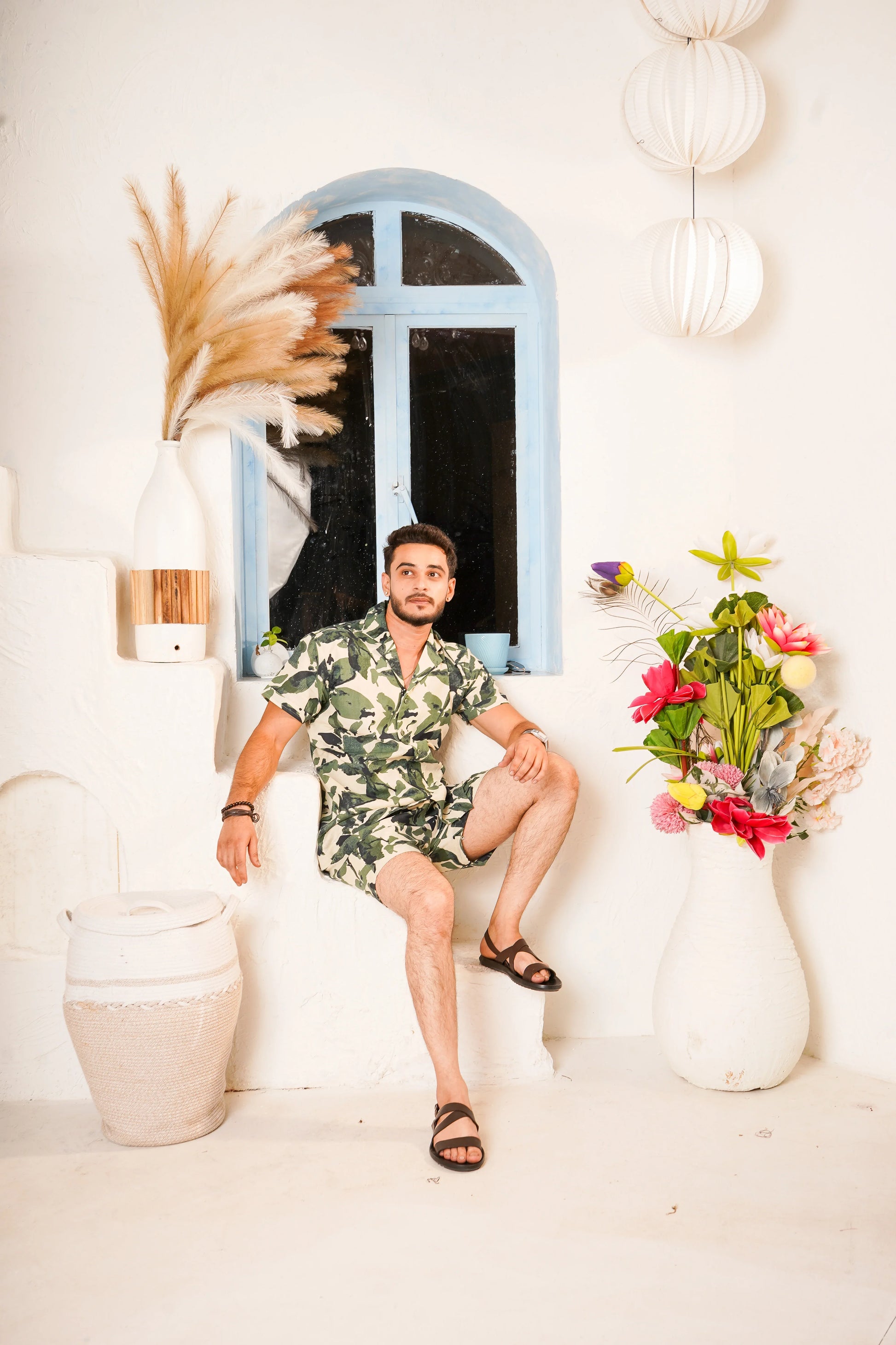 Men's Green printed Co-Ord set