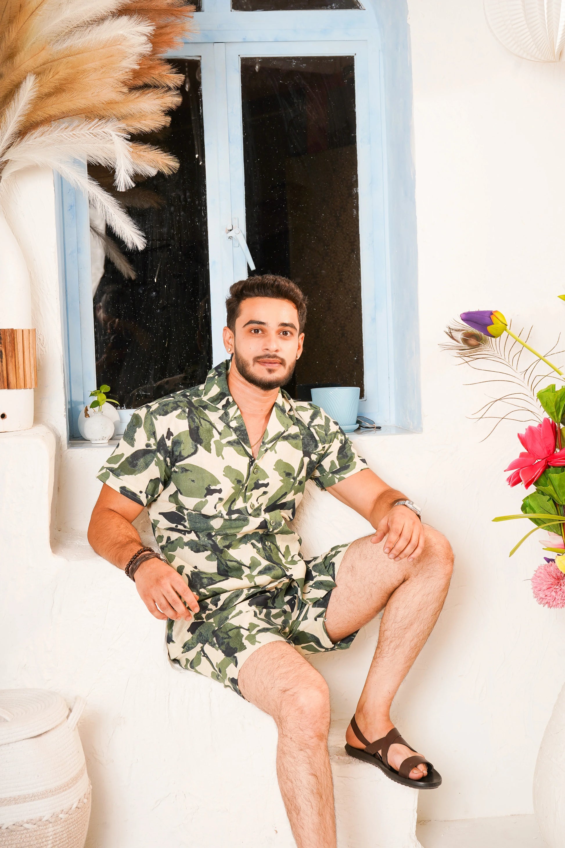 Men's Green printed Co-Ord set