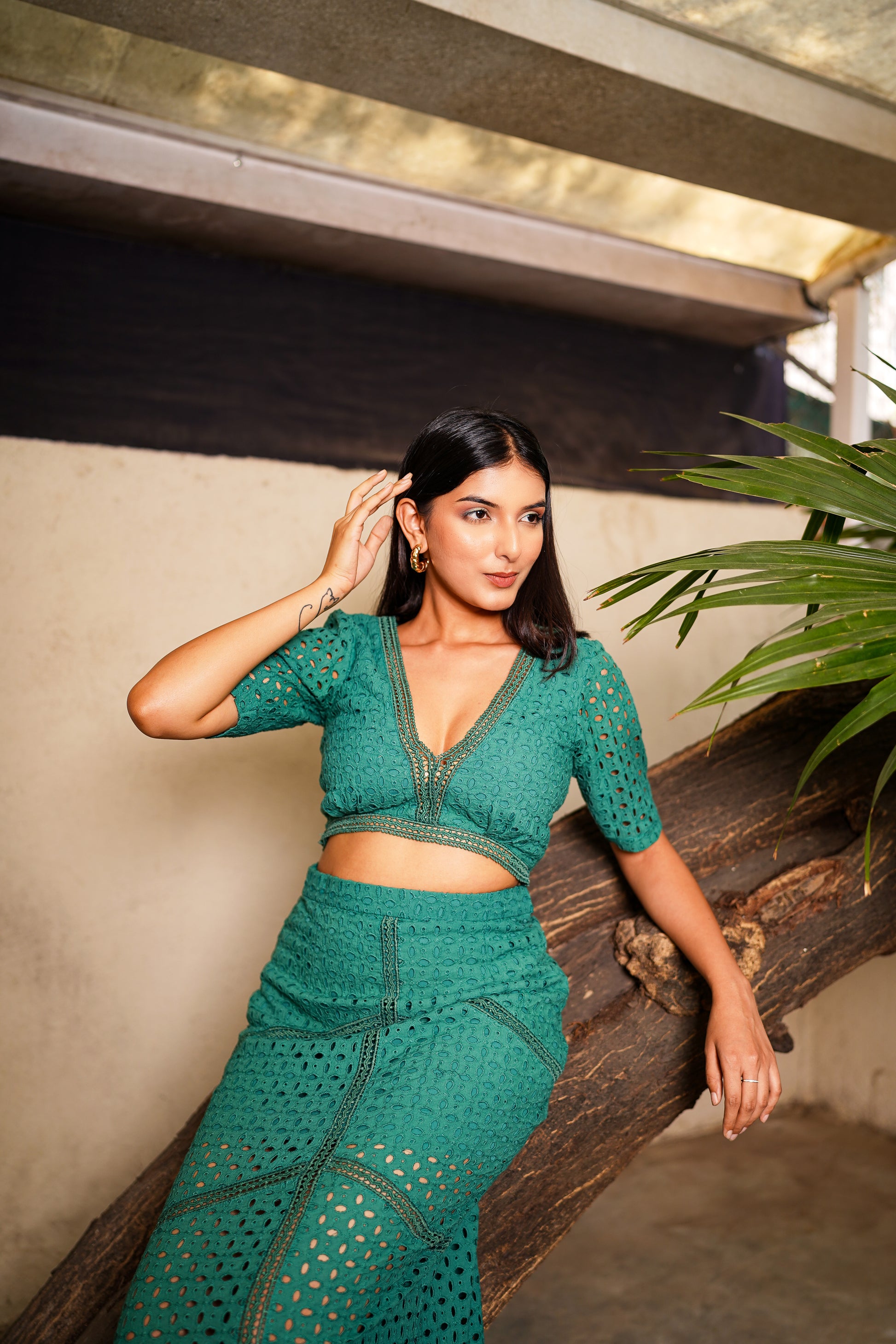 Green Skirt and Top Co-Ord Set
