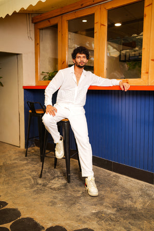 White Shirt and Pants Men's