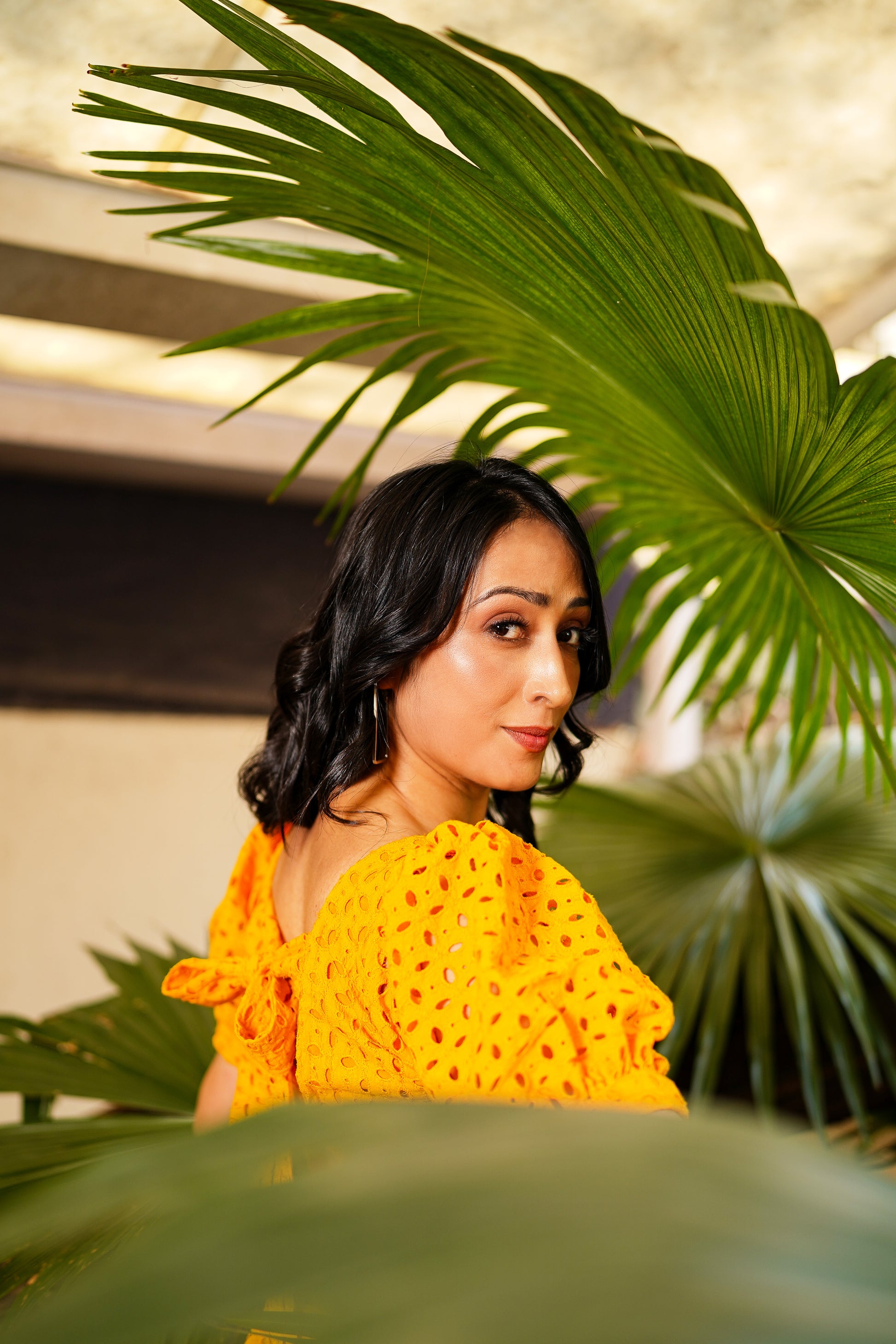 Mango Yellow Short Dress