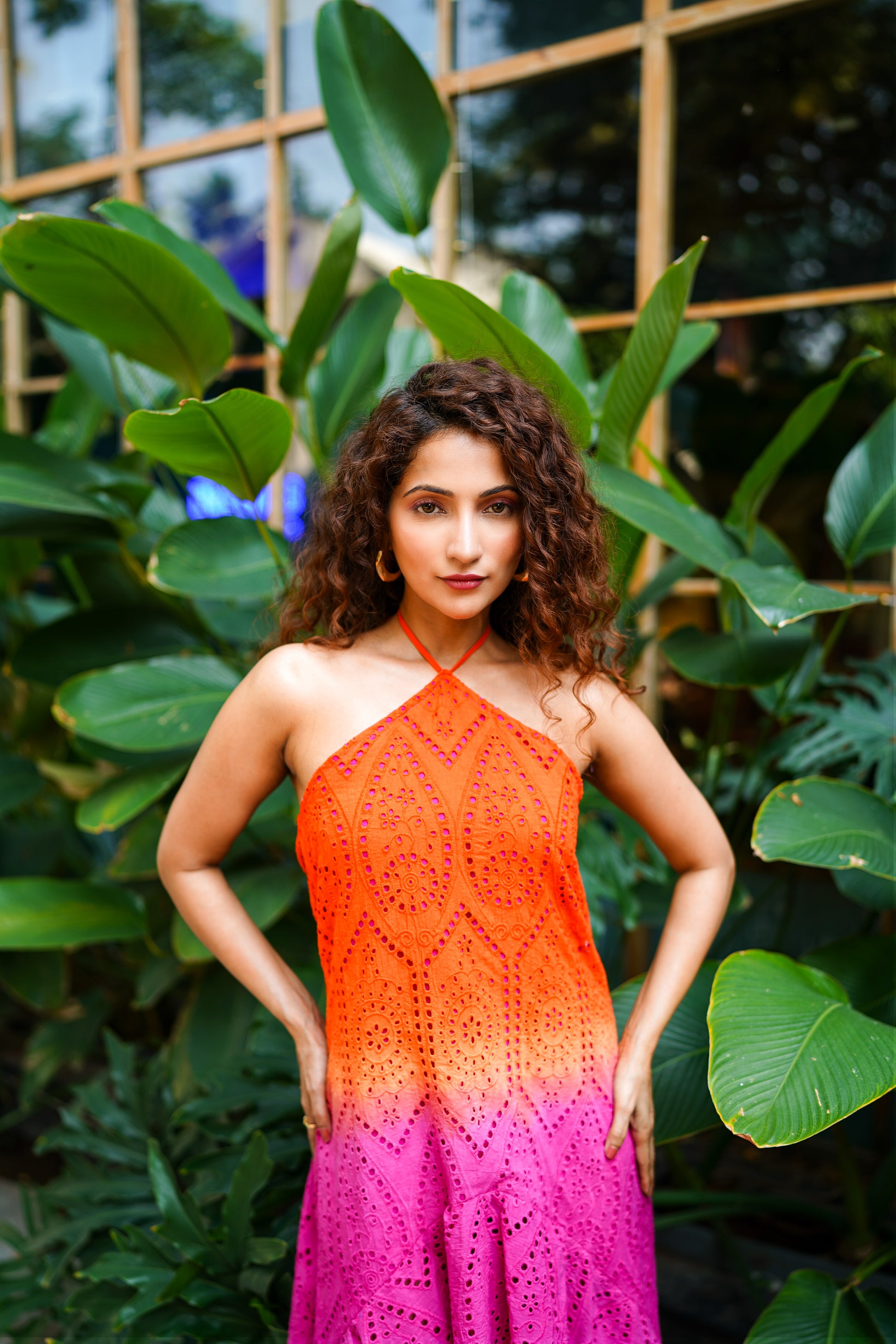 Orange Pink Shaded Dress
