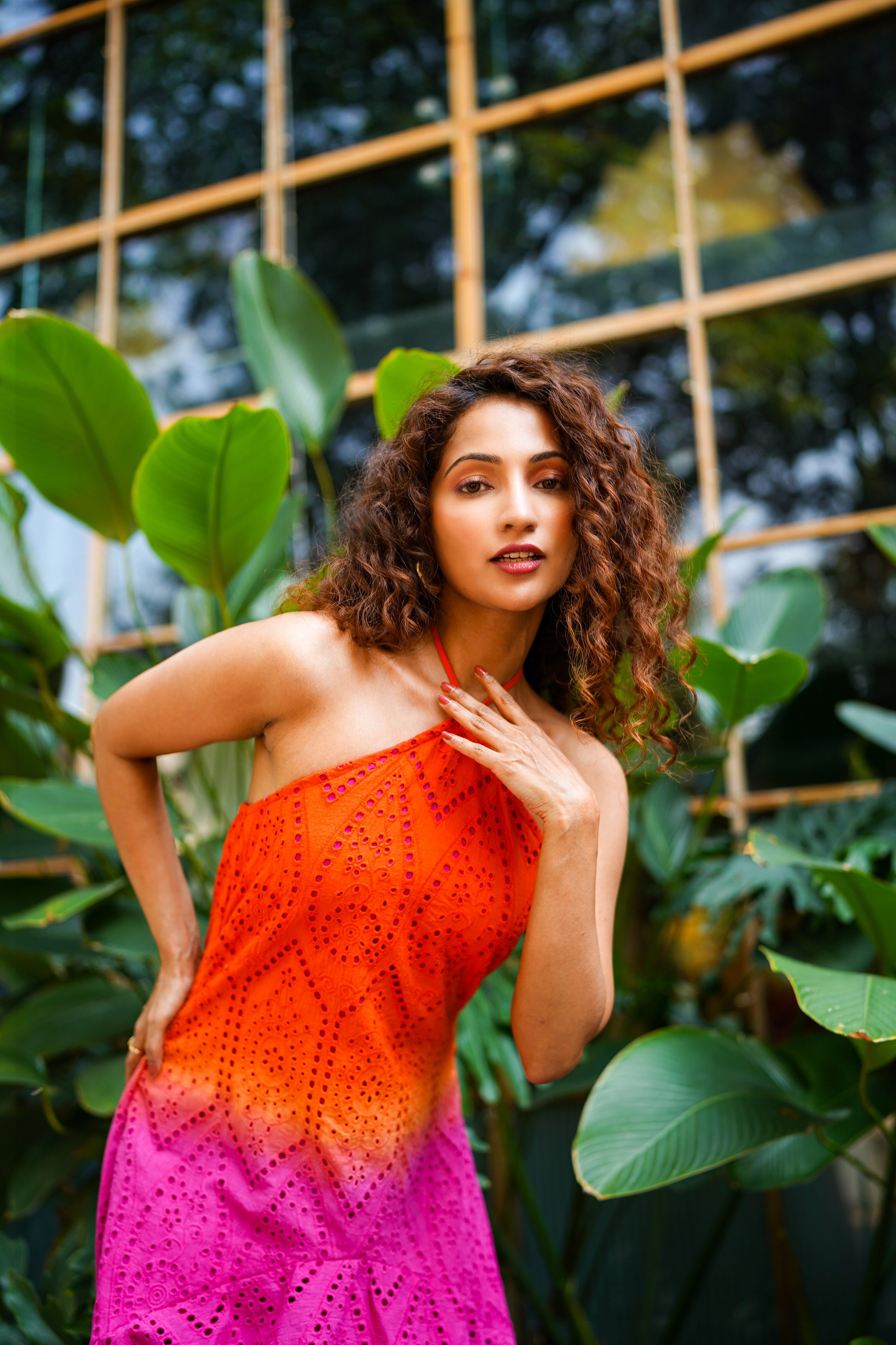 Orange Pink Shaded Dress