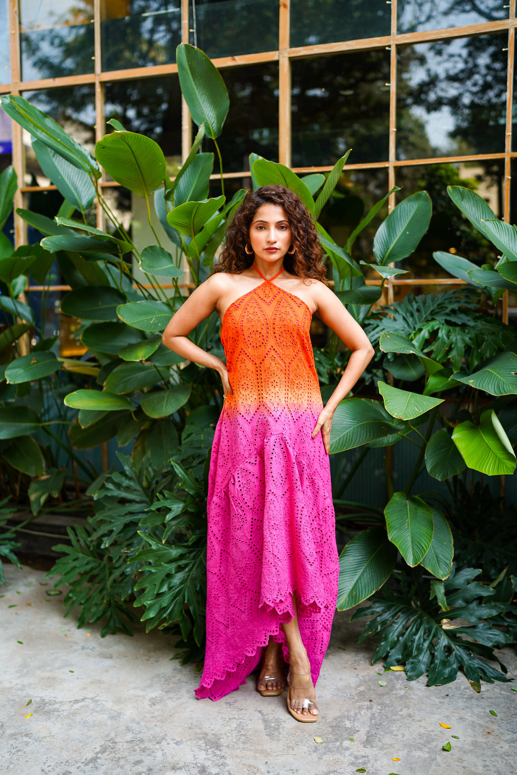 Orange Pink Shaded Dress