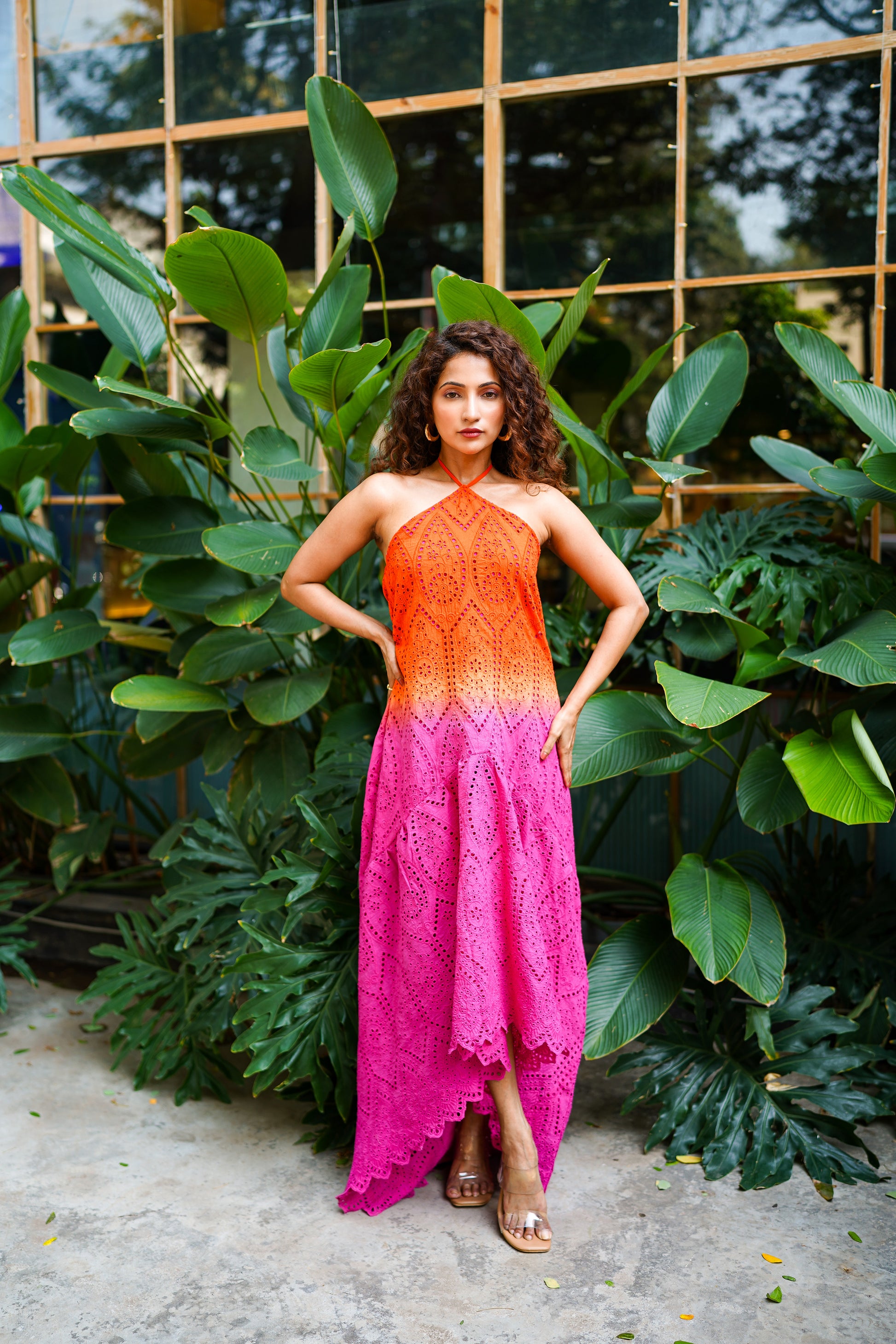 Orange Pink Shaded Dress