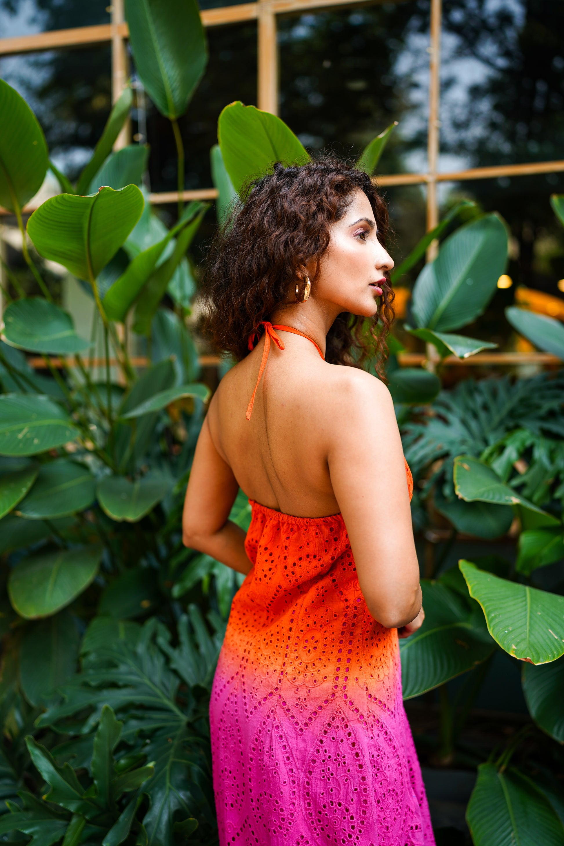 Orange Pink Shaded Dress