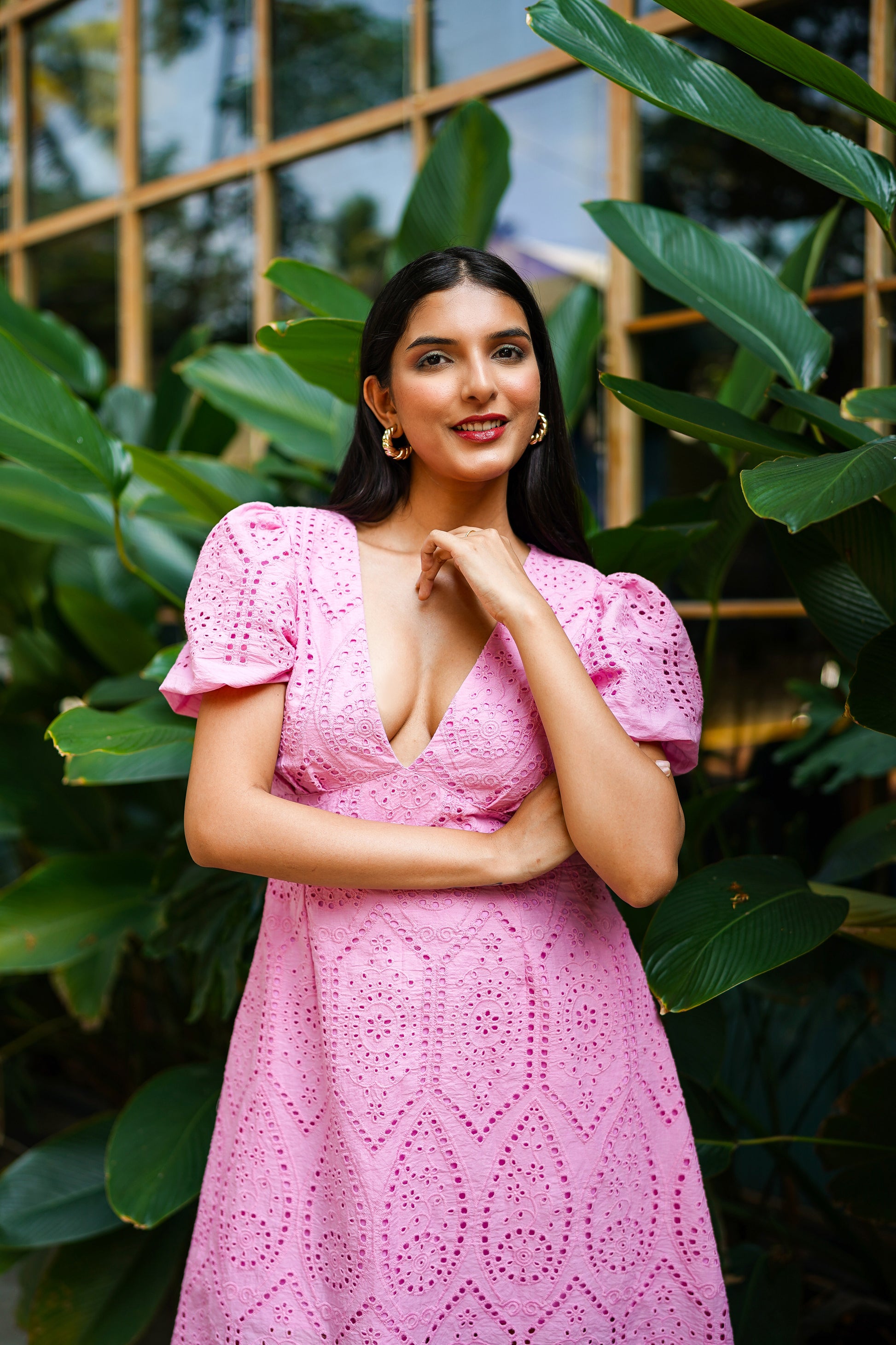 Pink High-Low Long Dress