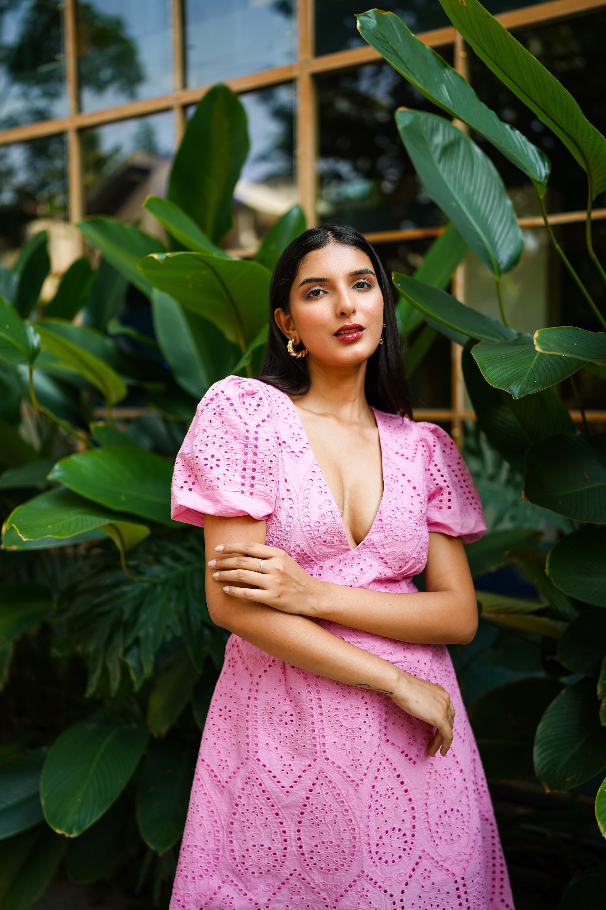 Pink High-Low Long Dress